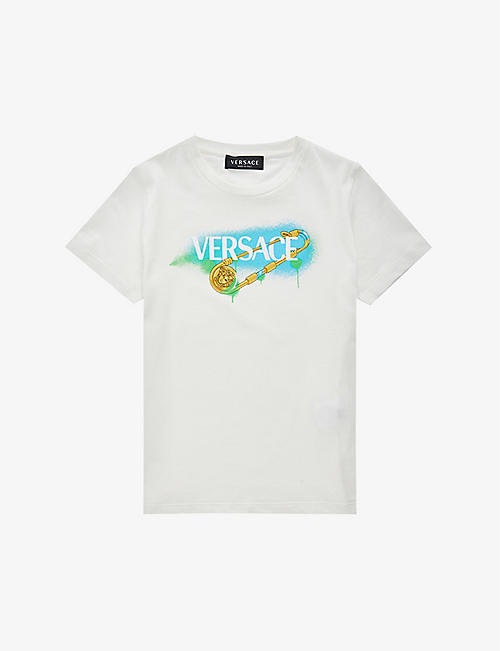 VERSACE: Logo-print cotton-jersey T-shirt 4-14 years
