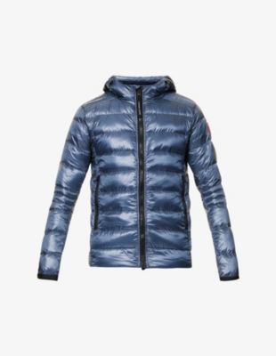 Canada Goose Mens Ozone Blue Crofton Quilted Recycled-nylon Hooded Jacket