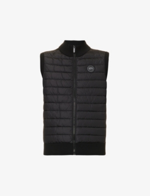 CANADA GOOSE CANADA GOOSE MENS BLACK HYBRIDGE HIGH-NECK QUILTED RELAXED-FIT WOOL GILET,65061603
