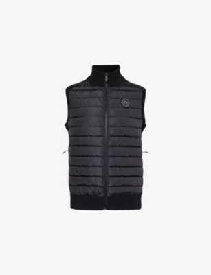 CANADA GOOSE CANADA GOOSE MENS BLACK HYBRIDGE HIGH-NECK QUILTED RELAXED-FIT WOOL GILET,65061603