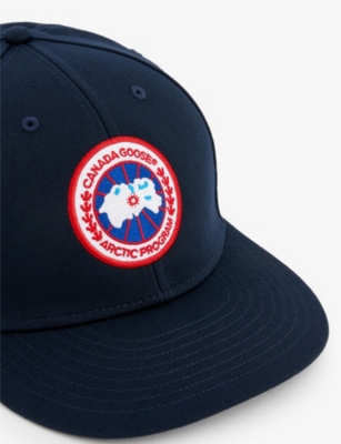 Shop Canada Goose Men's Atlantic Navy Arctic Disc Logo-embroidered Woven Cap