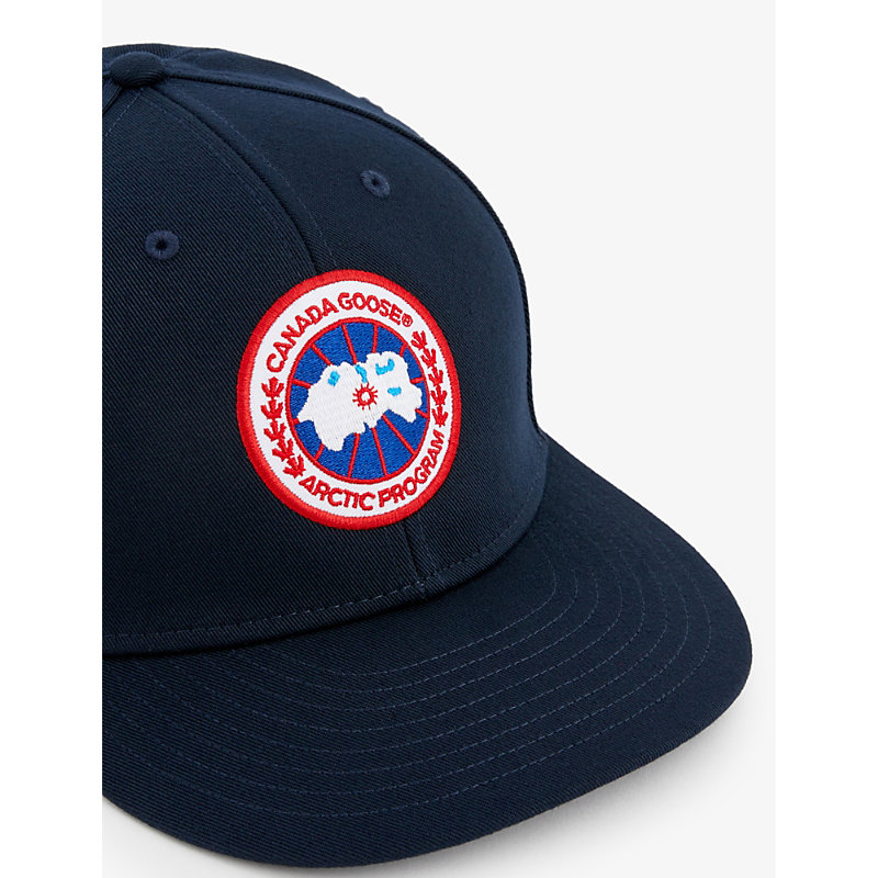 Shop Canada Goose Men's Atlantic Navy Arctic Disc Logo-embroidered Woven Cap