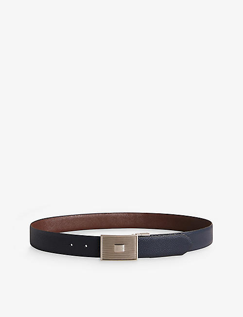 TED BAKER: Aydon logo-buckle leather belt