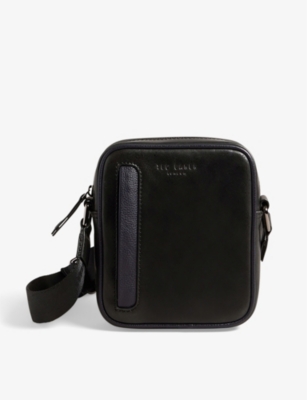 TED BAKER: Rayson logo-debossed leather crossbody bag