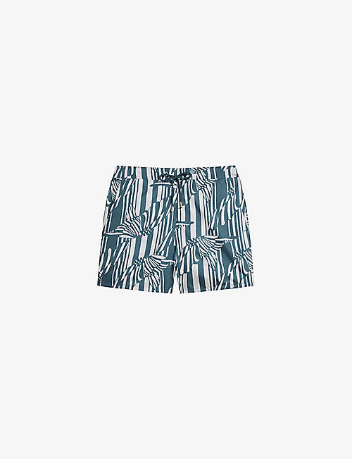 TED BAKER: Peaty butterfly-print recycled-polyester swim shorts