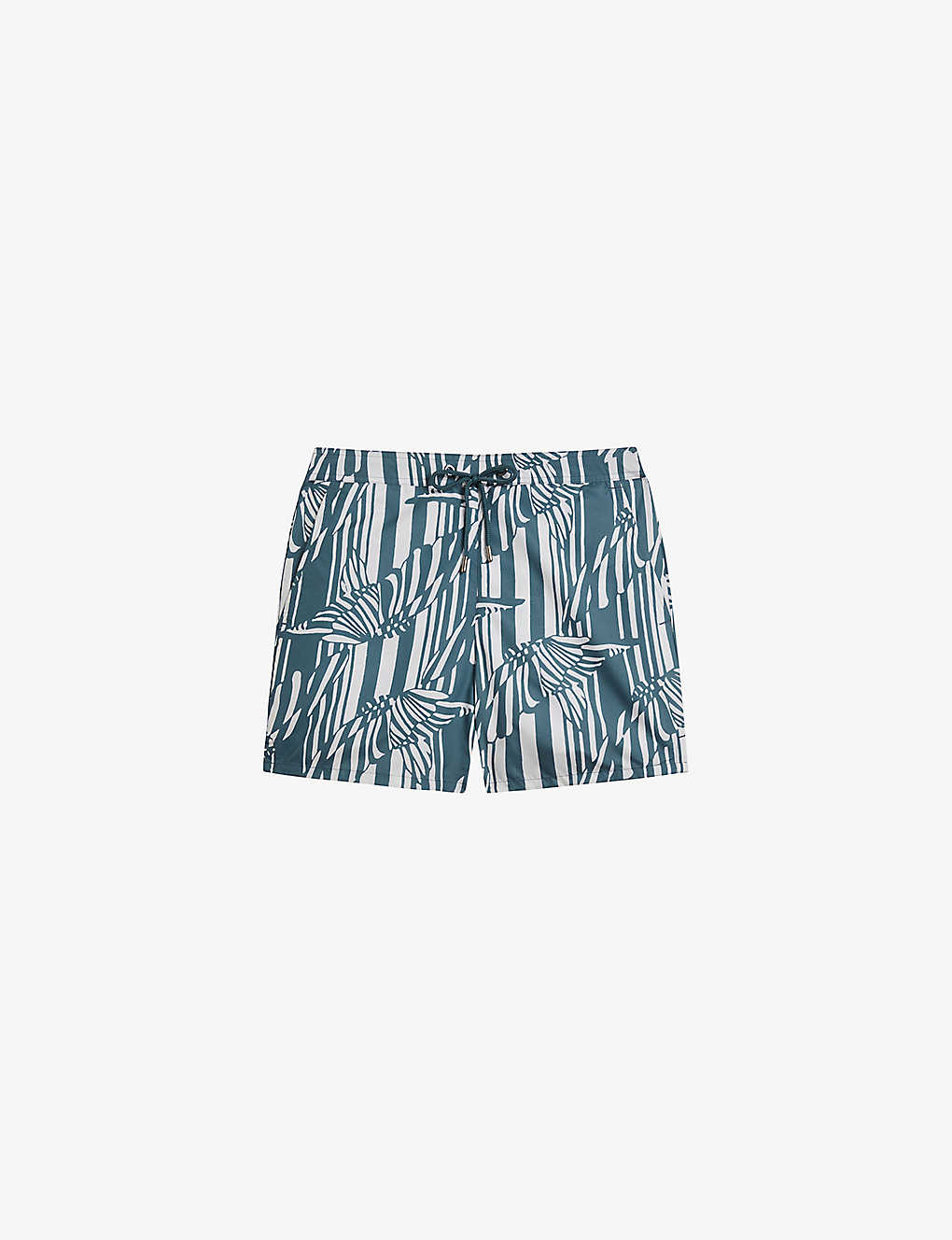 Ted Baker Peaty Butterfly-print Recycled-polyester Swim Shorts In Blue