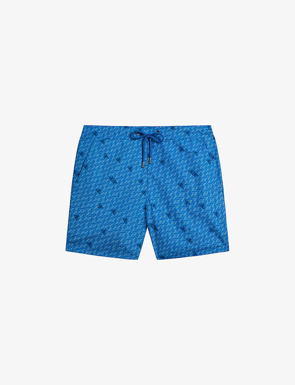 Ted Baker Renshaw Graphic-print Recycled-polyester Swim Shorts In Blue
