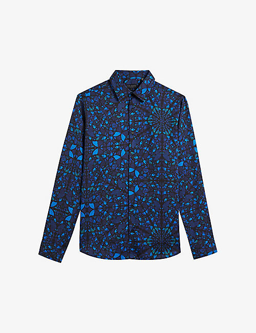 TED BAKER: Parlee kaleidoscopic-print long-sleeved woven shirt