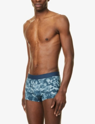 Shop Calvin Klein Men's Multi Abstract-print Stretch-jersey Trunks