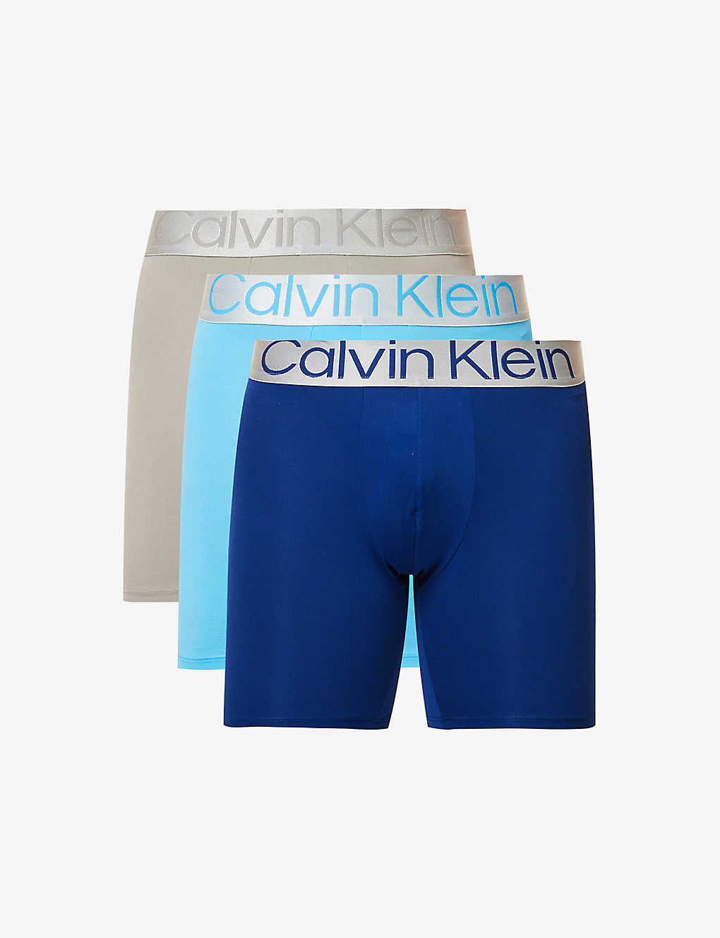 Calvin Klein Mens Multi Logo-print Pack Of Three Stretch-cotton Boxers
