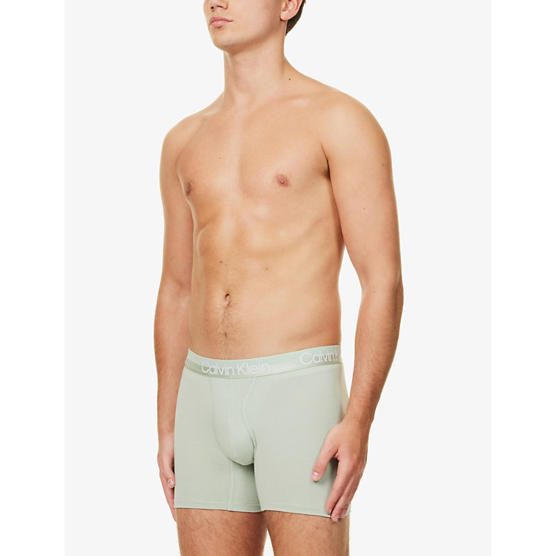 Shop Calvin Klein Men's Multi Logo-waistband Mid-rise Pack Of Three Stretch-cotton Blend Briefs
