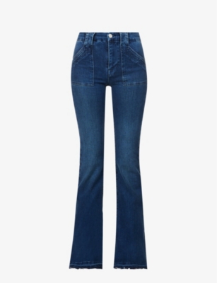 FRAME LE HIGH FLARE HIGH-RISE FLARED STRETCH-DENIM JEANS,65068350