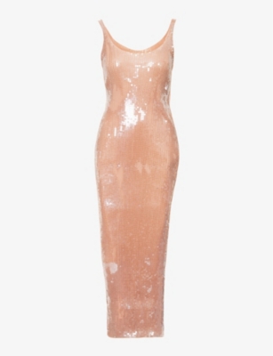 alexander wang sequin dress ALEXANDER WANG - Sequin-embellished slim-fit woven maxi dress