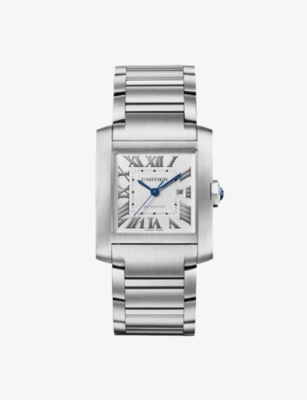 CARTIER: CRWSTA0067 Tank Française large stainless-steel automatic mechanical watch