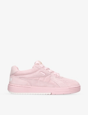 Palm Angels Womens Pink University Logo-print Suede Low-top Trainers