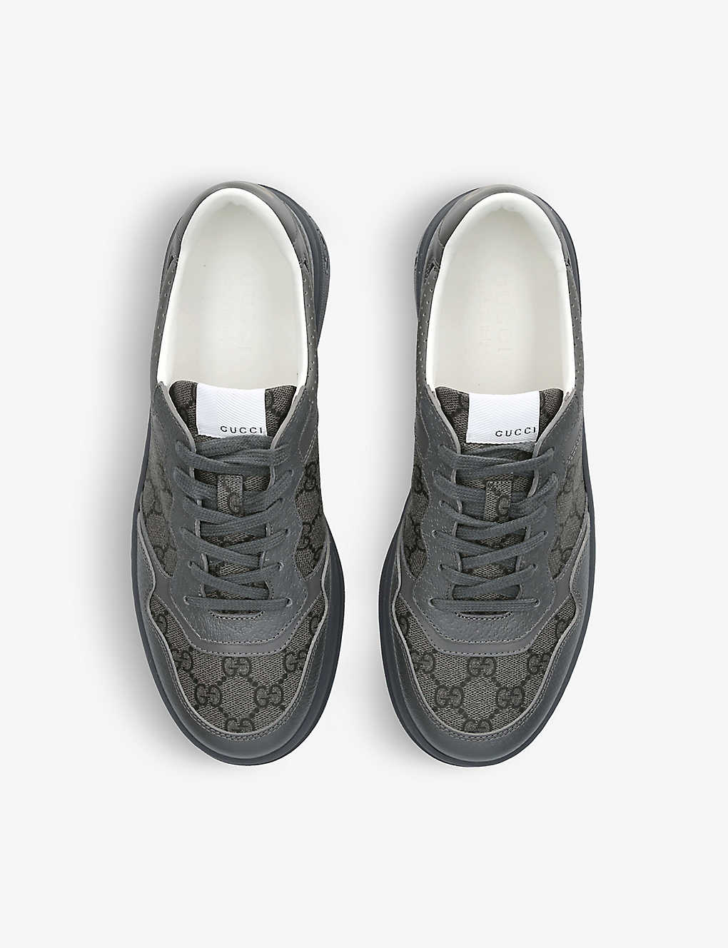 GUCCI Chunky B leather and canvas low-top trainers