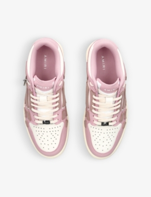 Amiri Womens Pink Skel Panelled Leather Low-top Trainers In Pink