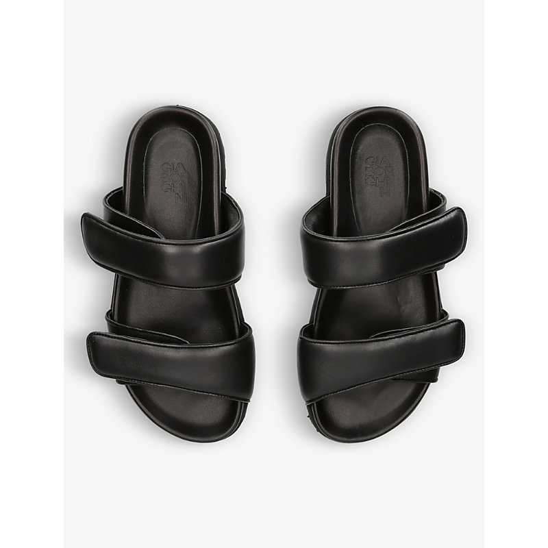 Shop Gia Couture Women's Black X Pernille Teisbaek Perni 11 Leather Sandals