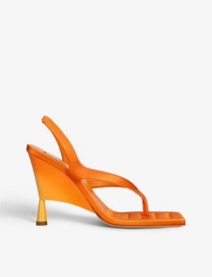 Gia Couture Womens Orange X Rosie Huntington-whiteley Rosie 12 Satin Heeled Sandals