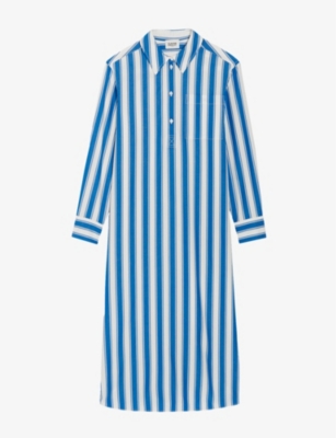 CLAUDIE PIERLOT Oversized straight fit striped cotton maxi dress