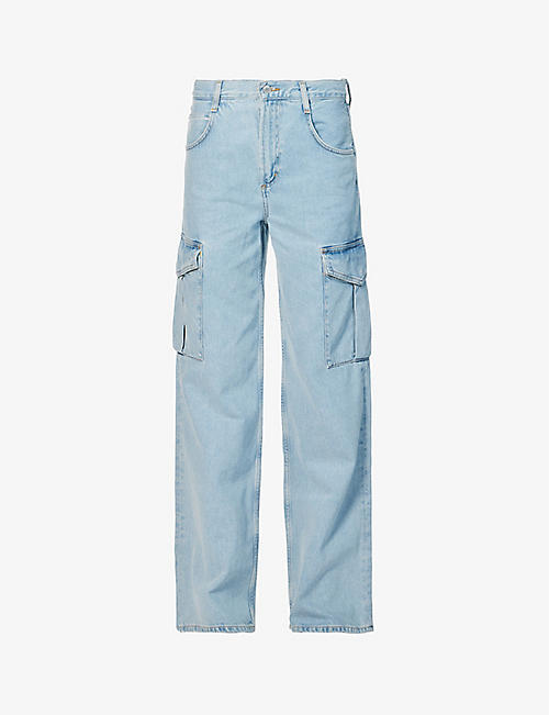 AGOLDE: Minka wide-leg mid-rise organic-denim-blend jeans