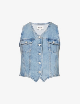 AGOLDE Sleeveless organic cotton denim vest Selfridges