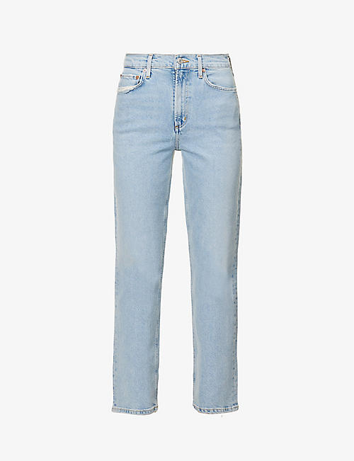 AGOLDE: Stovepipe straight-leg high-rise stretch-denim jeans