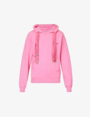 Ambush Mens Shocking Pink Carmin Brand-embroidered Relaxed-fit Cotton-jersey Hoody