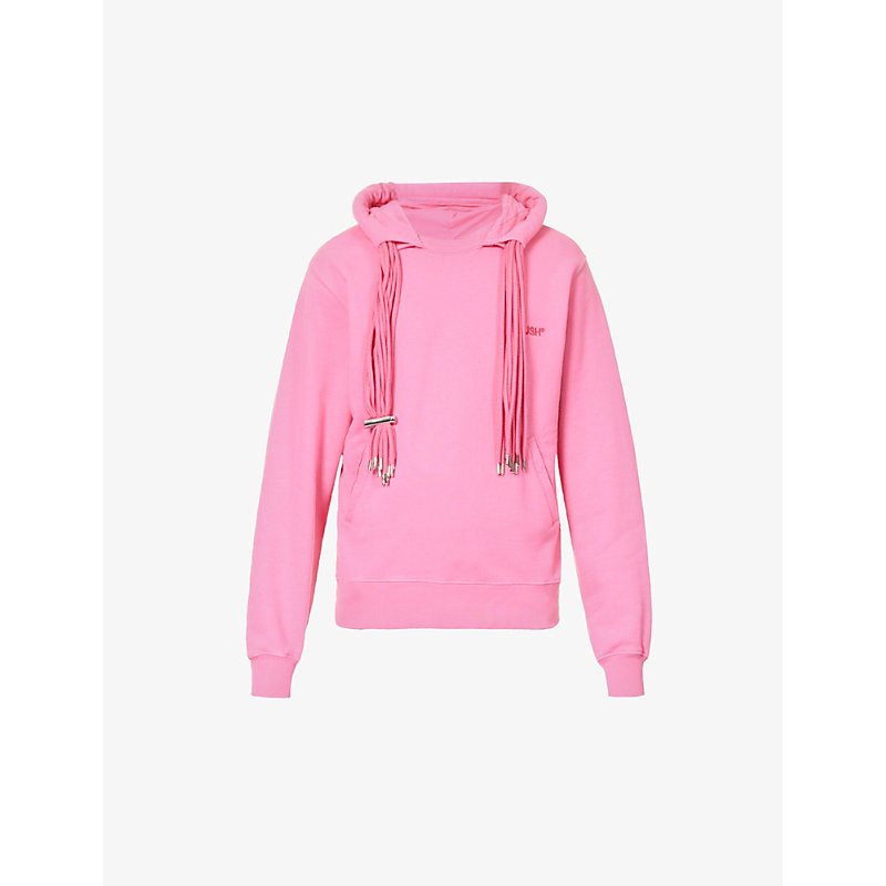 Ambush Mens Shocking Pink Carmin Brand-embroidered Relaxed-fit Cotton-jersey Hoody