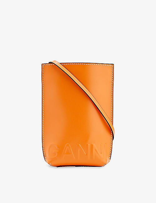 GANNI: Banner recycled-leather cross-body bag