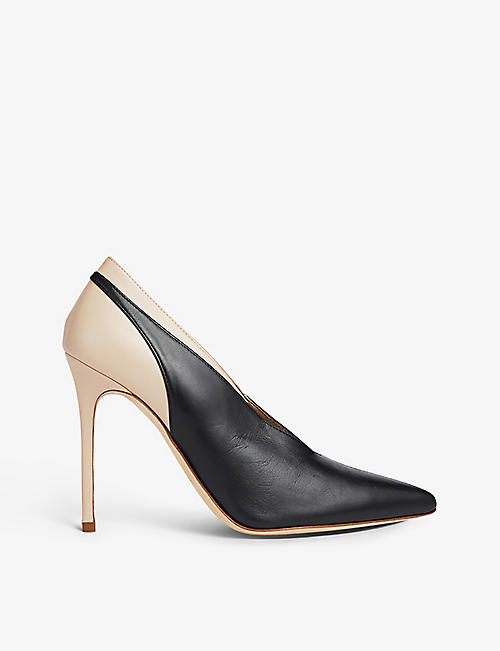 LK BENNETT: Quinny pointed-toe leather courts
