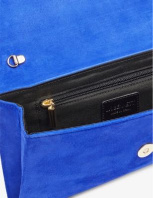 Shop Lk Bennett Women's Blu-blue Layla Envelope Suede Clutch Bag