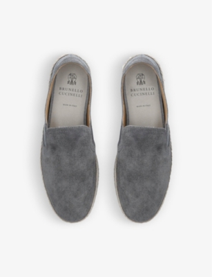 BRUNELLO CUCINELLI Slip-on suede-leather espadrilles