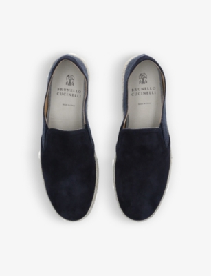 BRUNELLO CUCINELLI Slip-on suede-leather espadrilles