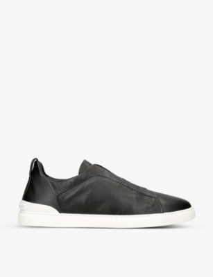 ERMENEGILDO ZEGNA: Triple Stitch leather trainers