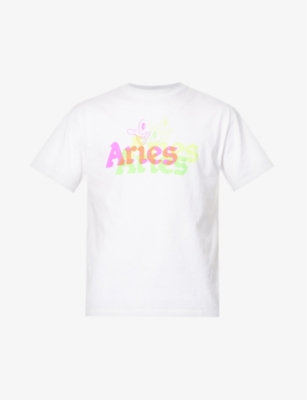 ARIES：Trippy Duck 图案印花平纹针织棉 T 恤