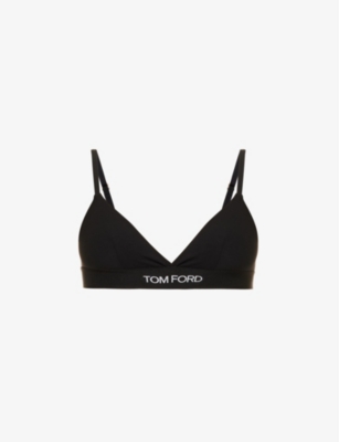 Tom Ford Stretch-modal Jersey Soft-cup Triangle Bra In Black