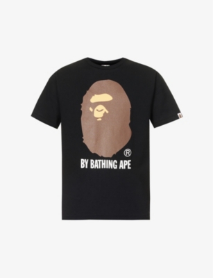 A Bathing Ape Mens Black Camouflage-print Brand-patch Cotton-jersey T-shirt