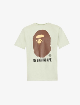 A Bathing Ape Mens Green Camouflage-print Brand-patch Cotton-jersey T-shirt