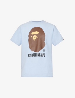 A Bathing Ape Mens Sax Camouflage-print Brand-patch Cotton-jersey T-shirt