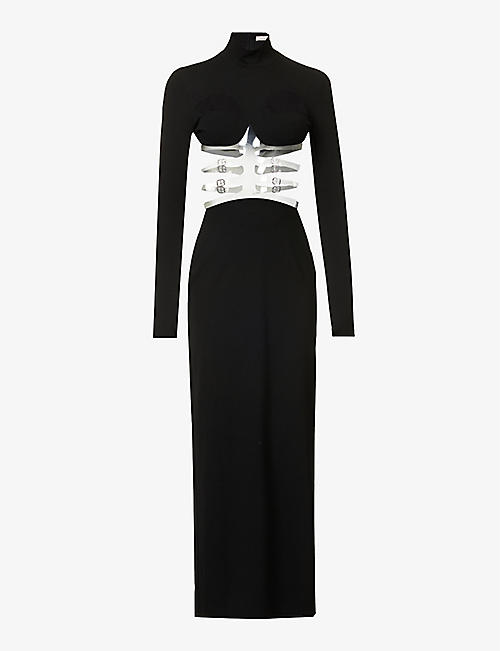 CHRISTOPHER KANE: The Rib Cage cut-out stretch-woven maxi dress