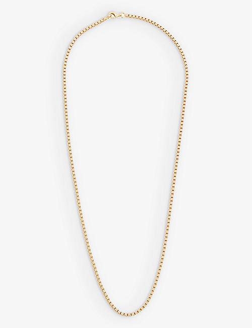 SERGE DENIMES: Box chain gold-plated 925 sterling-silver necklace