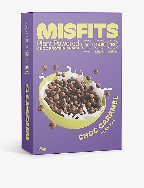食品袋：Misfits 巧克力和焦糖蛋白谷物 280 克