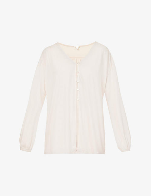 SKIN: Angella V-neck relaxed-fit organic-cotton pyjama top