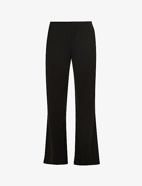 SKIN: Christine mid-rise wide-leg organic-cotton pyjama trousers