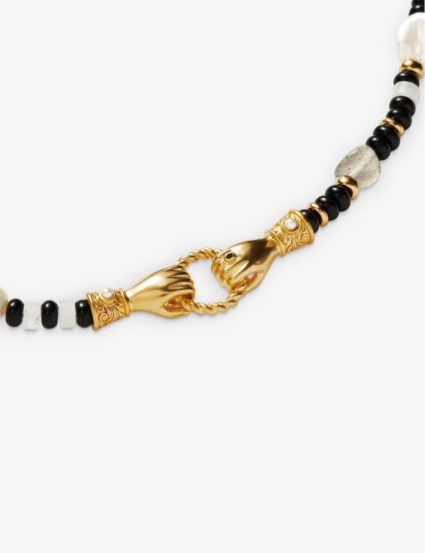 Harris Reed x Missoma In Good Hands recycled 18ct yellow-gold plated brass, chalcedony, quartz, pearl and labradorite bracelet