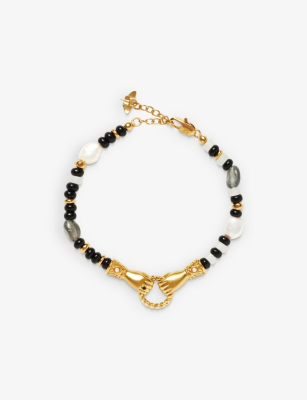 Harris Reed x Missoma In Good Hands recycled 18ct yellow-gold plated brass, chalcedony, quartz, pearl and labradorite bracelet