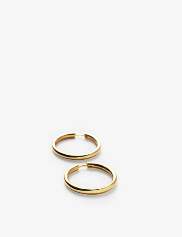 Tunnel large 18ct recycled yellow gold-plated brass hoop earrings