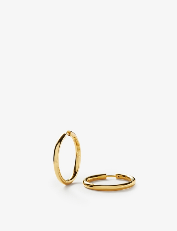 Tunnel large 18ct recycled yellow gold-plated brass hoop earrings