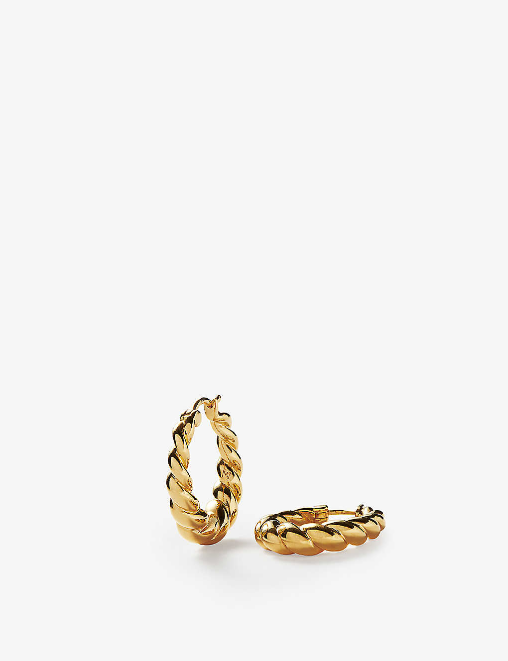 Missoma Womens Gold Twisted 18ct Recycled Yellow Gold-plated Brass Hoop Earrings
